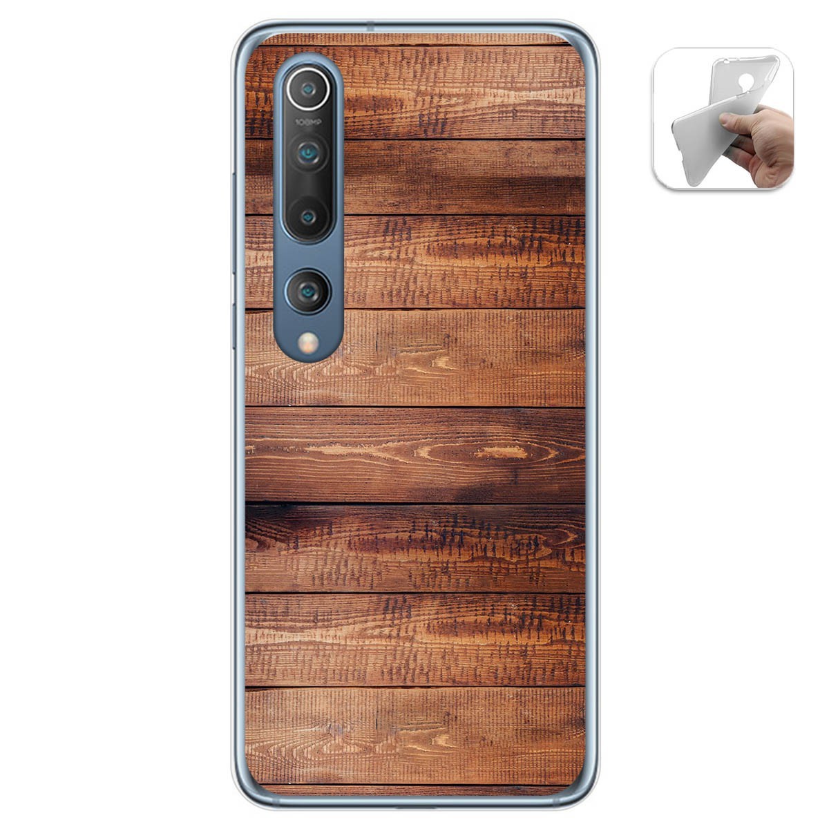 Funda Gel Tpu para Xiaomi Mi 10 / Mi 10 Pro diseño Madera 02 Dibujos