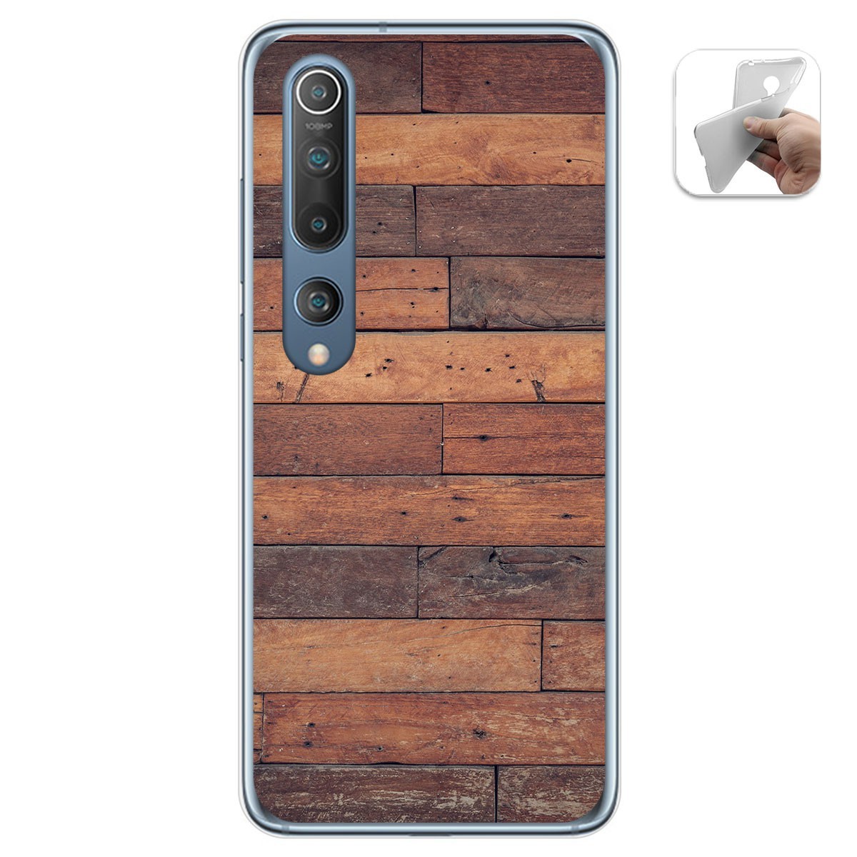 Funda Gel Tpu para Xiaomi Mi 10 / Mi 10 Pro diseño Madera 03 Dibujos