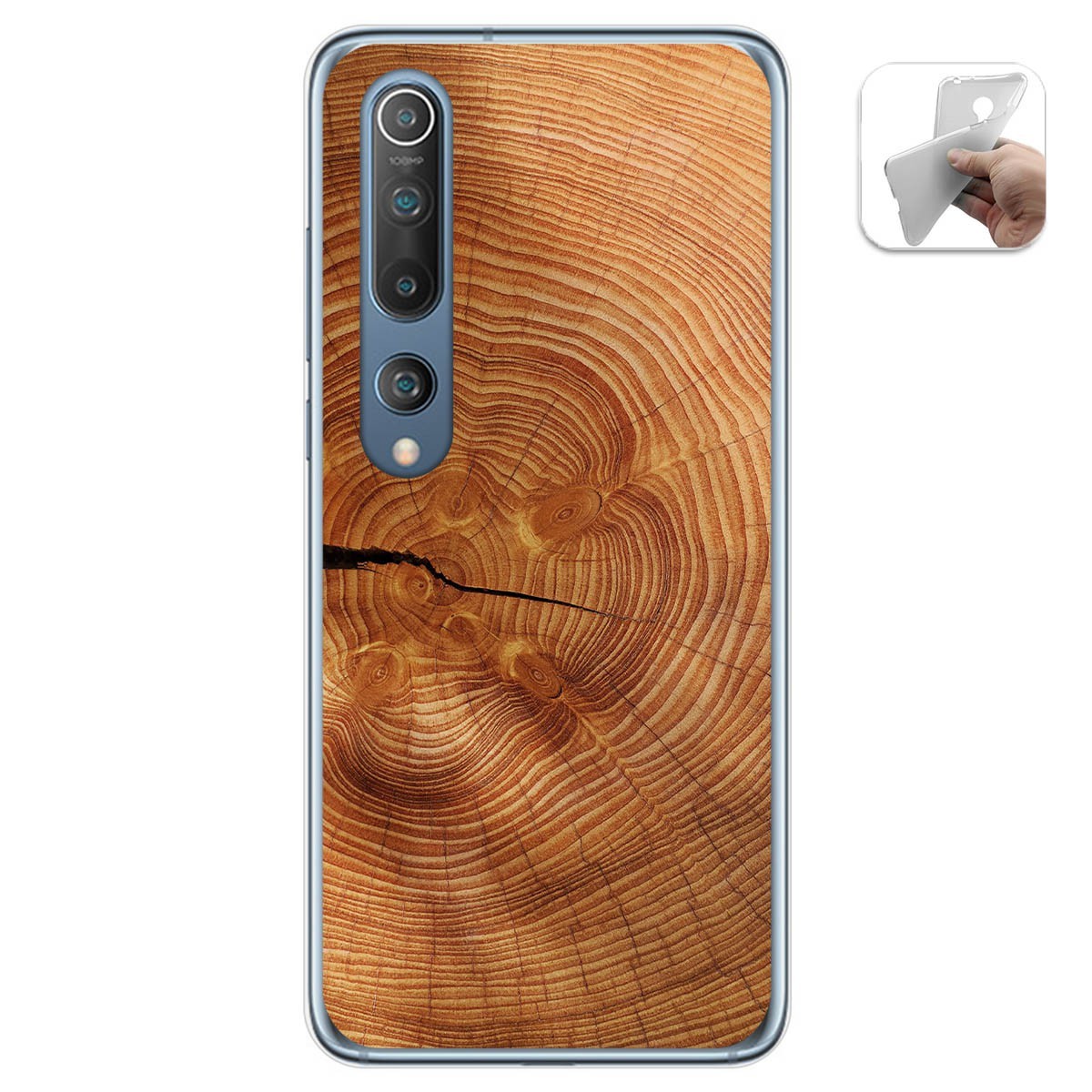 Funda Gel Tpu para Xiaomi Mi 10 / Mi 10 Pro diseño Madera 04 Dibujos