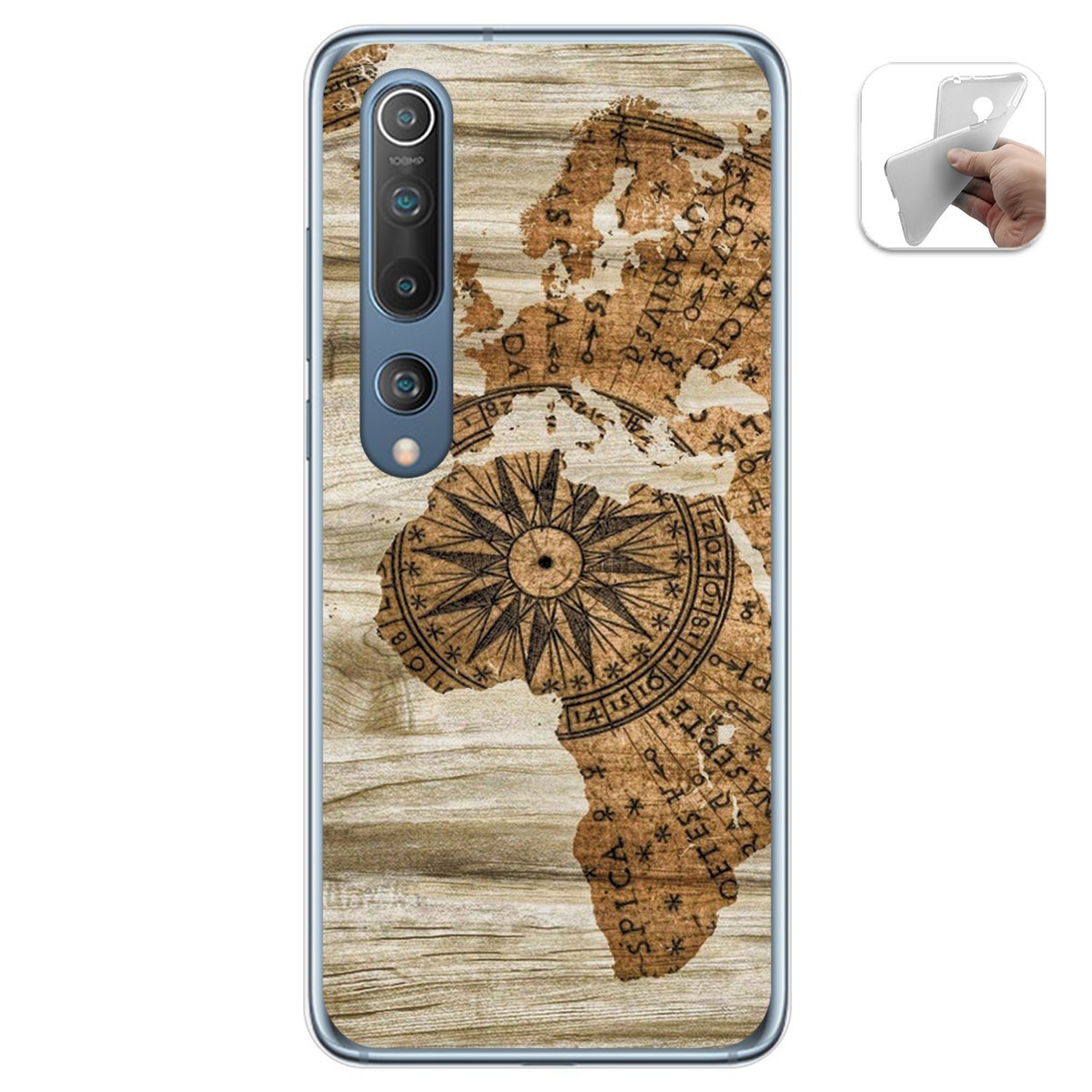 Funda Gel Tpu para Xiaomi Mi 10 / Mi 10 Pro diseño Madera 07 Dibujos