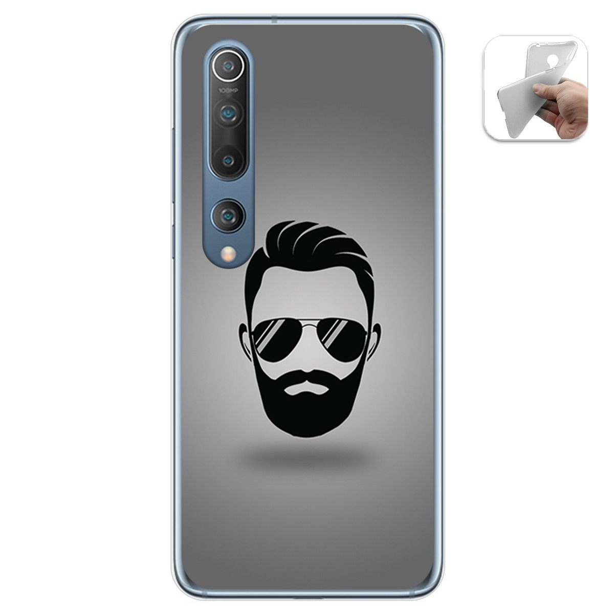 Funda Gel Tpu para Xiaomi Mi 10 / Mi 10 Pro diseño Barba Dibujos