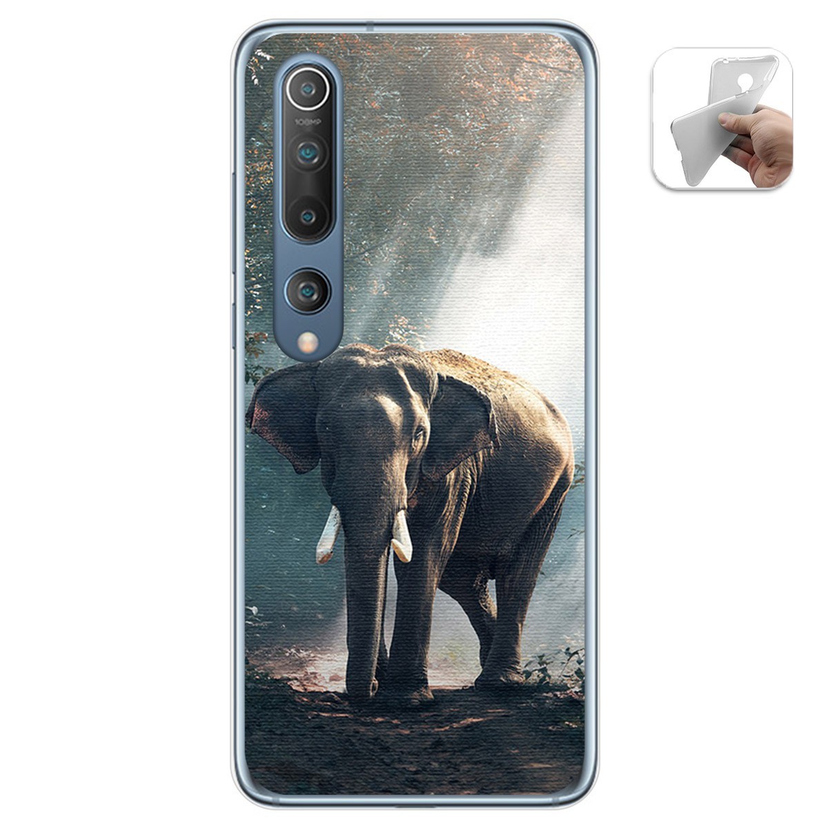 Funda Gel Tpu para Xiaomi Mi 10 / Mi 10 Pro diseño Elefante Dibujos