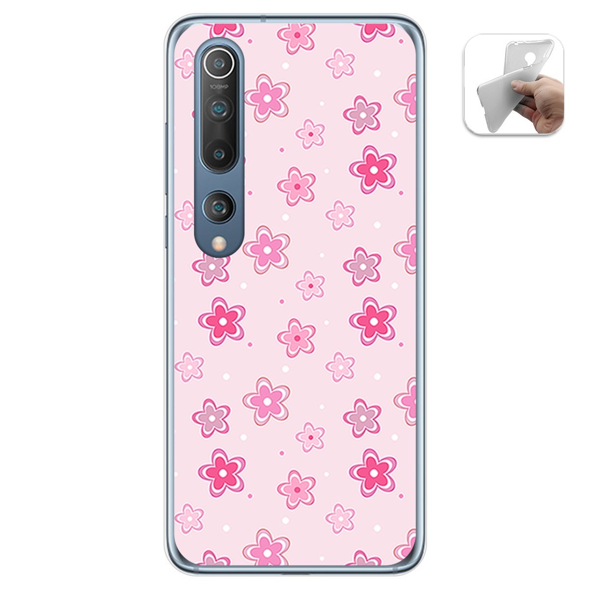 Funda Gel Tpu para Xiaomi Mi 10 / Mi 10 Pro diseño Flores Dibujos