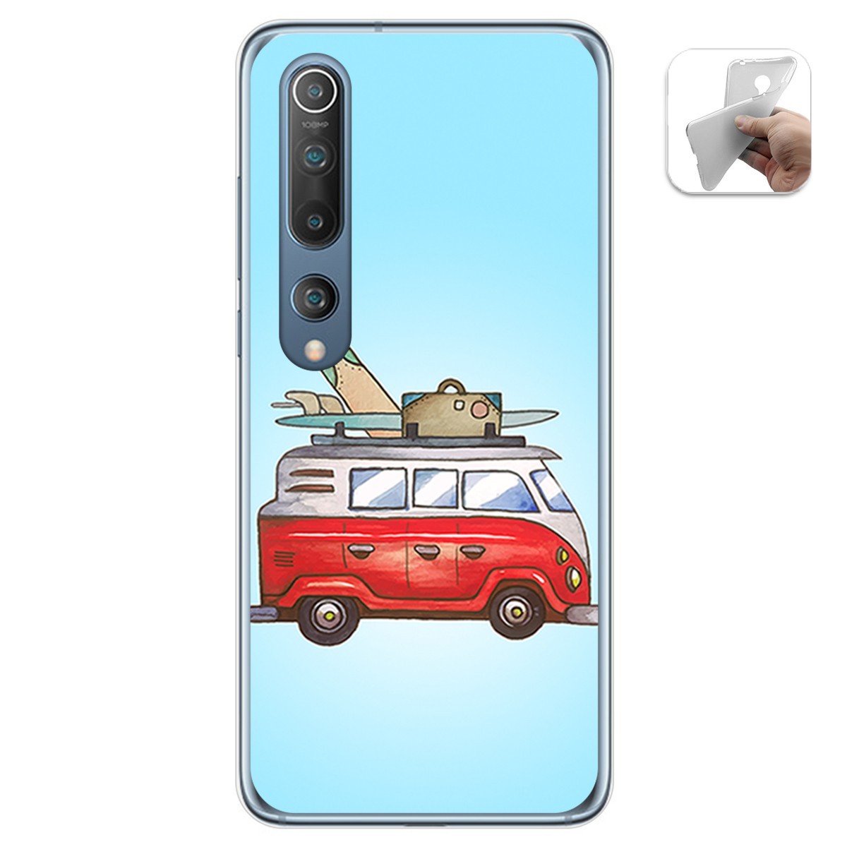 Funda Gel Tpu para Xiaomi Mi 10 / Mi 10 Pro diseño Furgoneta Dibujos