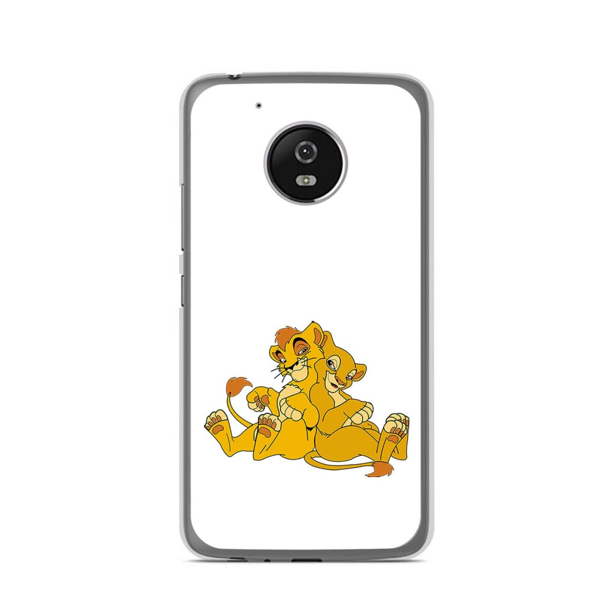 Funda Gel Tpu para Lenovo Moto G5 Diseño Leones Dibujos