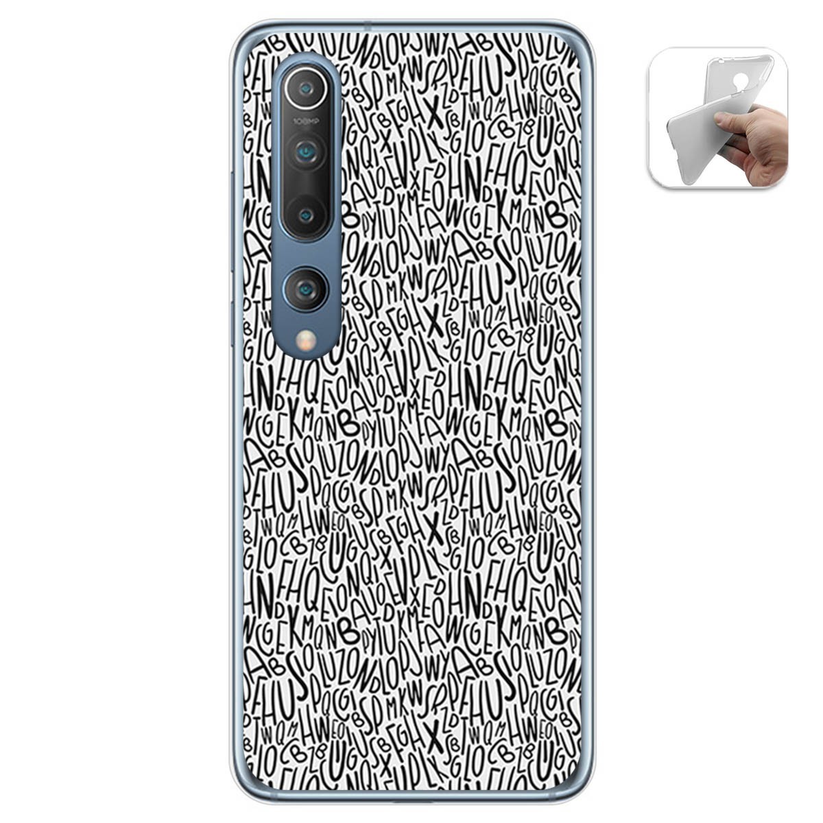 Funda Gel Tpu para Xiaomi Mi 10 / Mi 10 Pro diseño Letras Dibujos