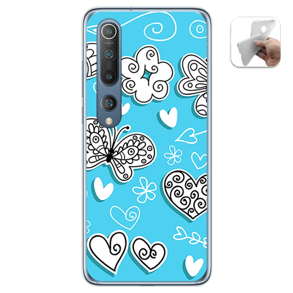 Funda Gel Tpu para Xiaomi Mi 10 / Mi 10 Pro diseño Mariposas Dibujos