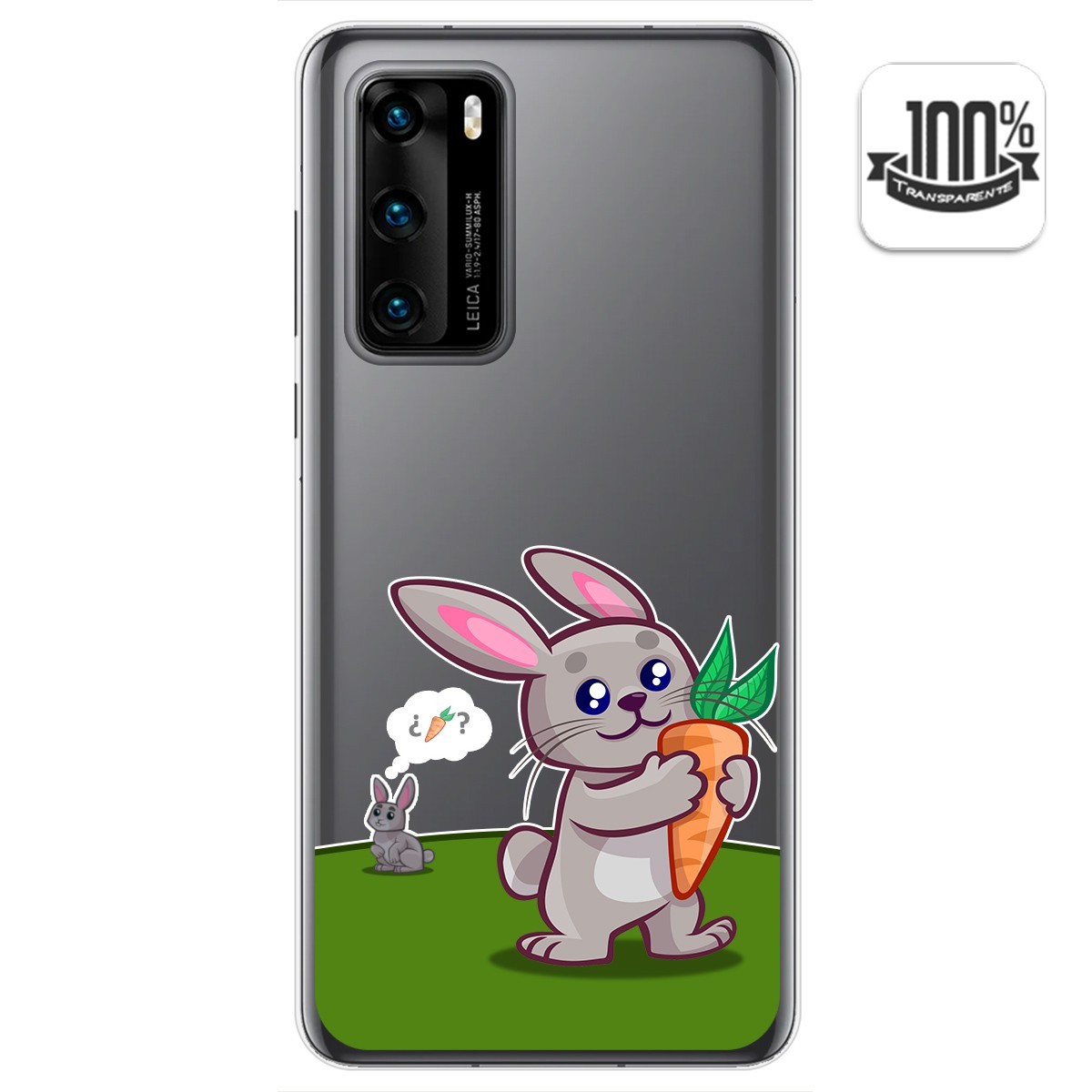 Funda Gel Transparente para Huawei P40 diseño Conejo Dibujos