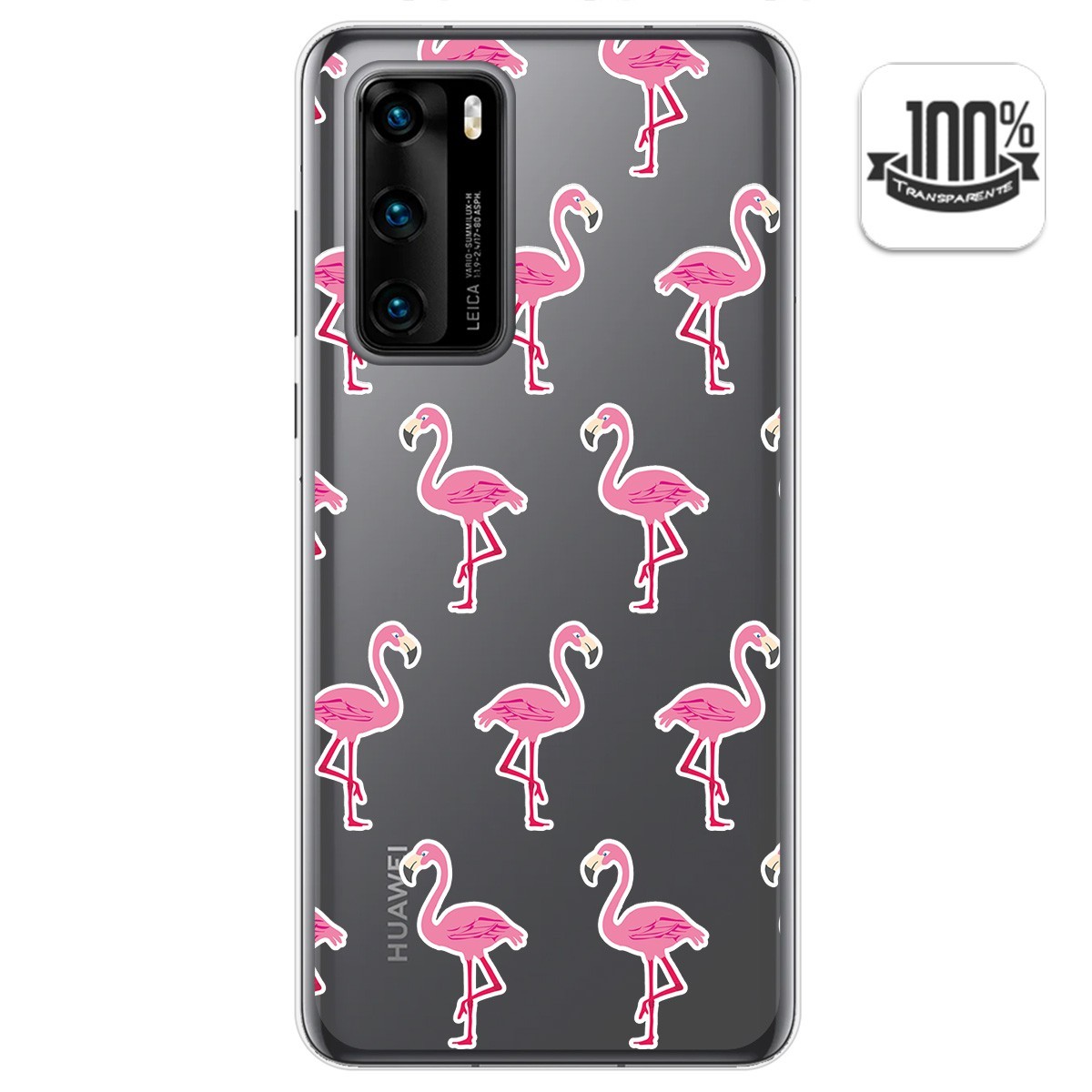 Funda Gel Transparente para Huawei P40 diseño Flamenco Dibujos