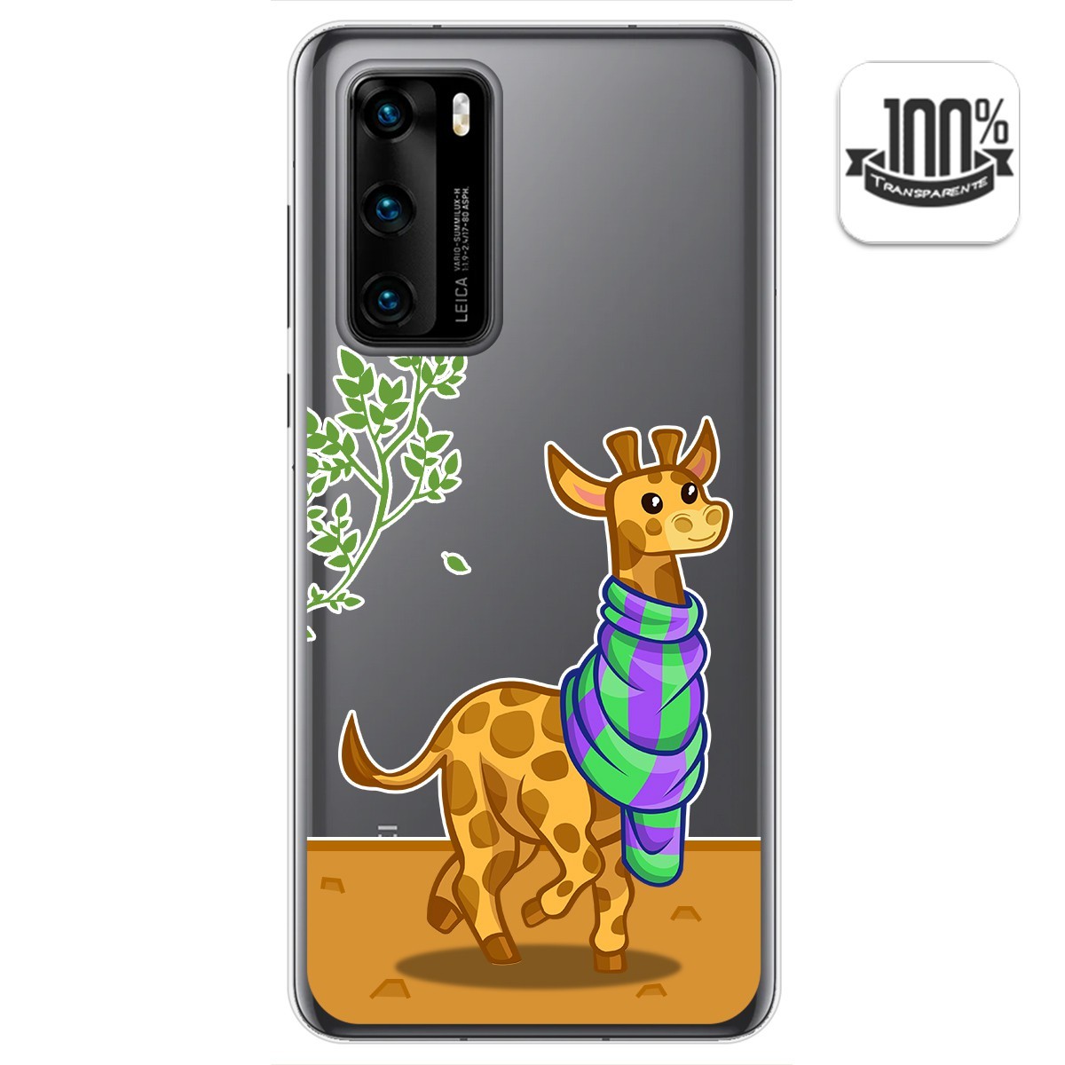 Funda Gel Transparente para Huawei P40 diseño Jirafa Dibujos