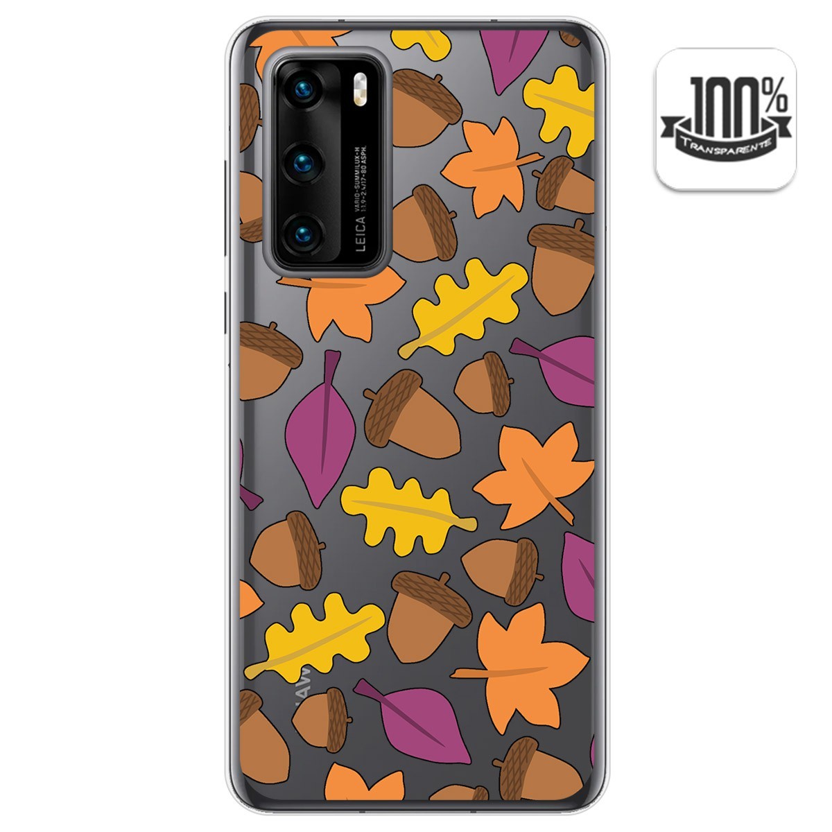 Funda Gel Transparente para Huawei P40 diseño Otoño Dibujos