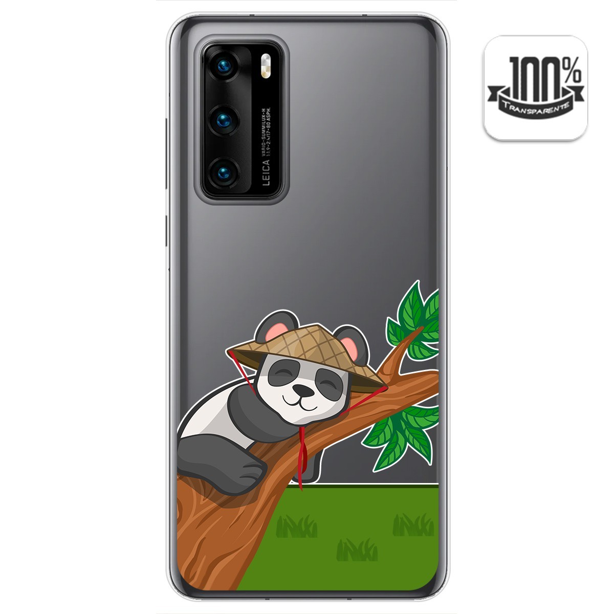 Funda Gel Transparente para Huawei P40 diseño Panda Dibujos