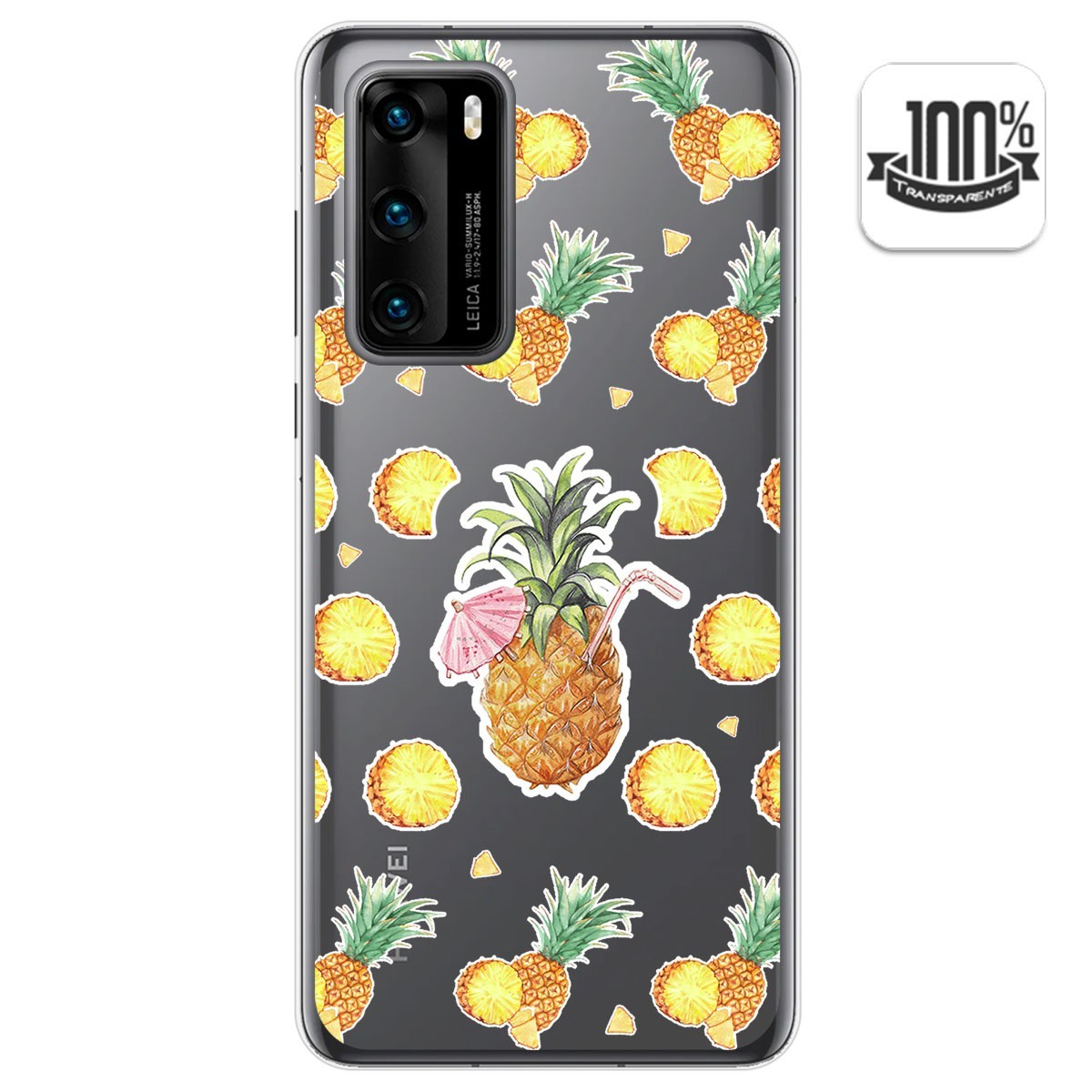 Funda Gel Transparente para Huawei P40 diseño Piña Dibujos