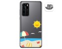 Funda Gel Transparente para Huawei P40 diseño Playa Dibujos
