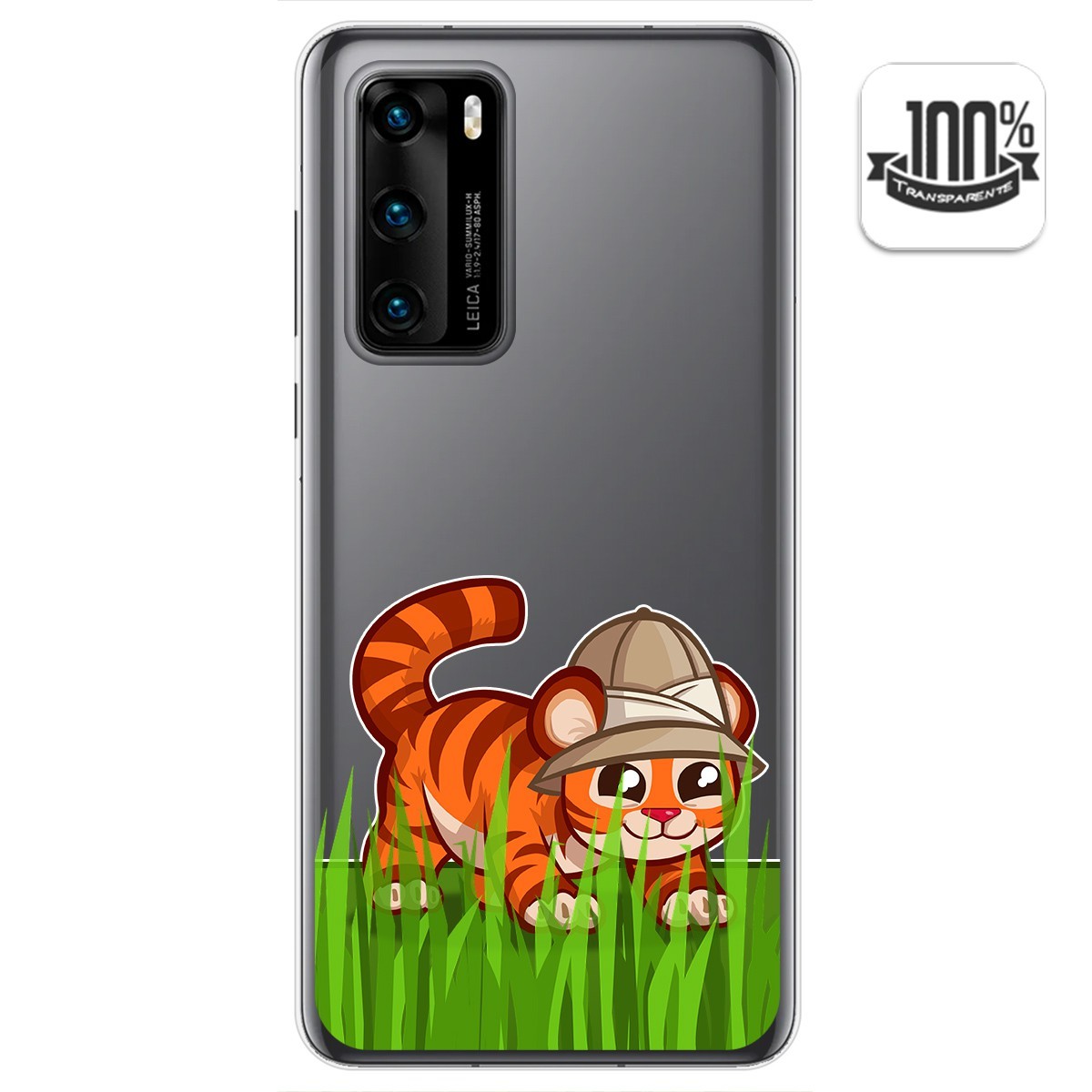 Funda Gel Transparente para Huawei P40 diseño Tigre Dibujos