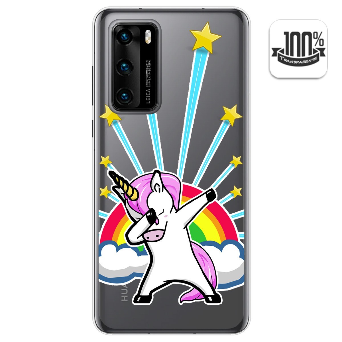 Funda Gel Transparente para Huawei P40 diseño Unicornio Dibujos