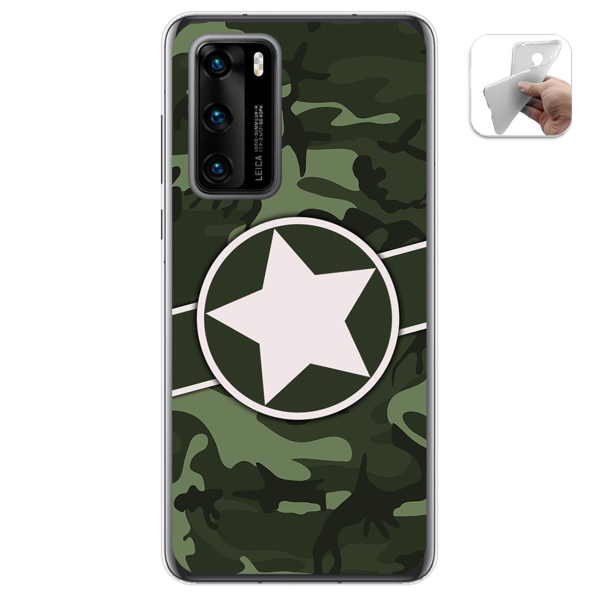 Funda Gel Tpu para Huawei P40 diseño Camuflaje 01 Dibujos