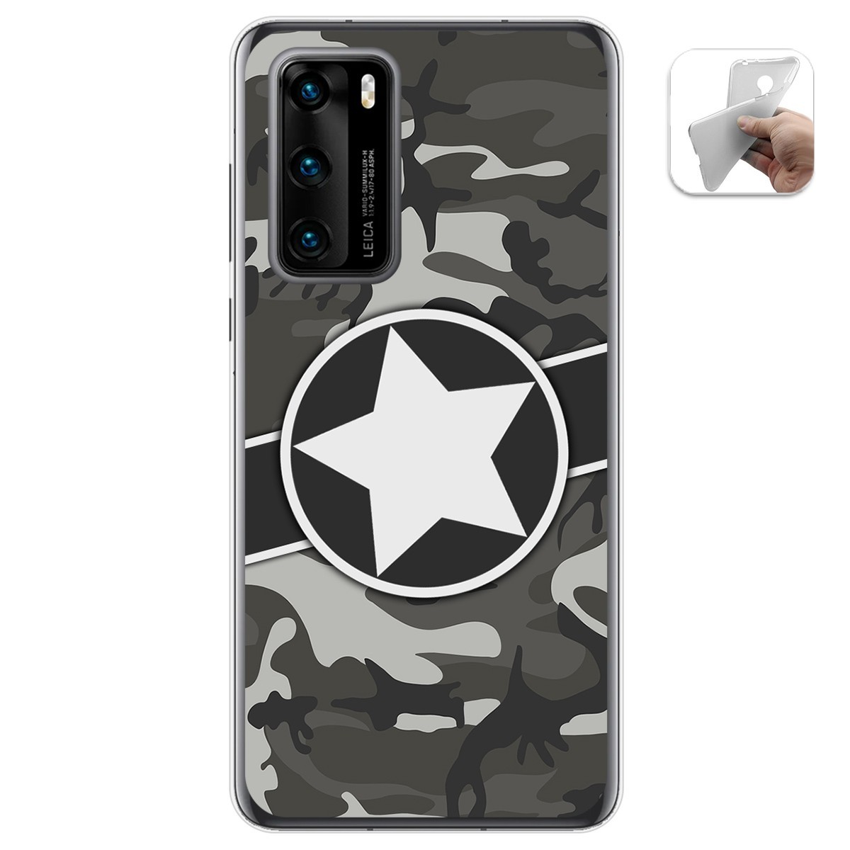 Funda Gel Tpu para Huawei P40 diseño Camuflaje 02 Dibujos