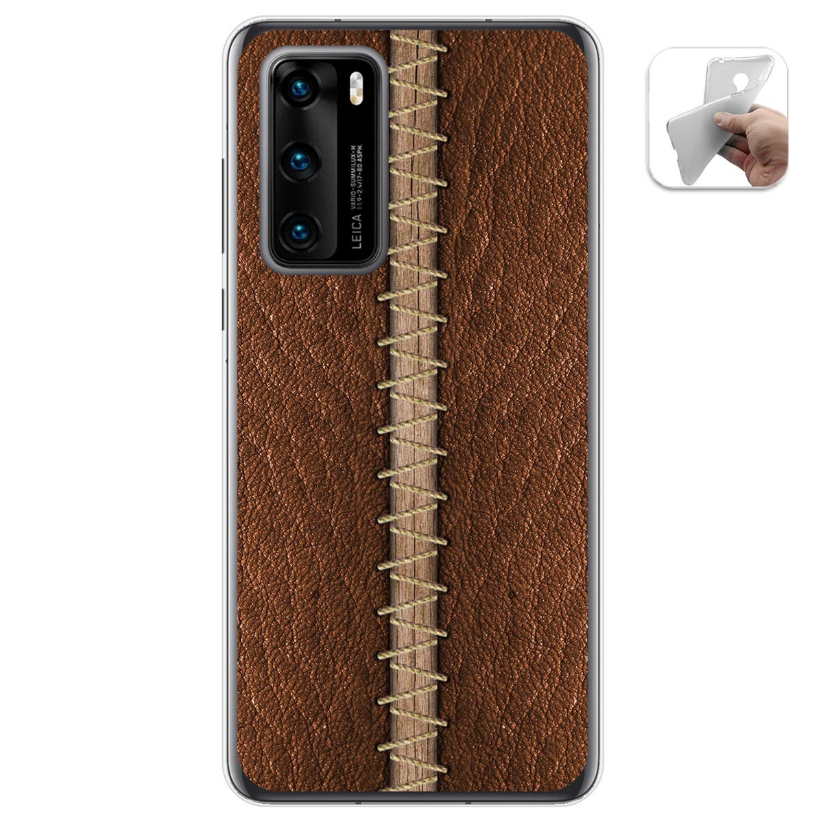 Funda Gel Tpu para Huawei P40 diseño Cuero 01 Dibujos