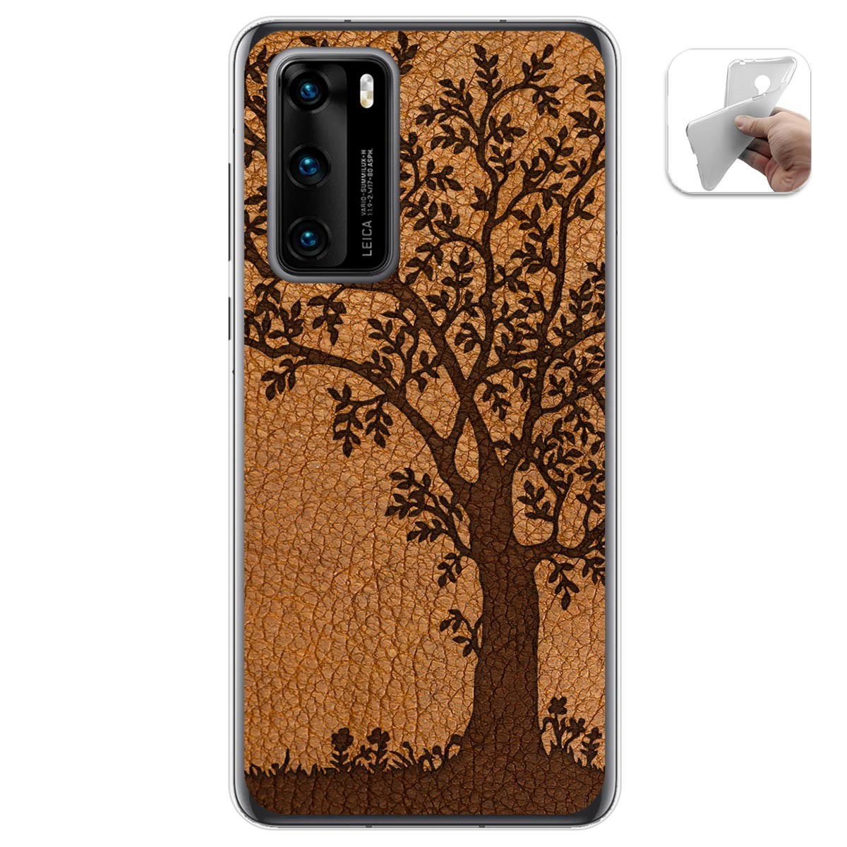 Funda Gel Tpu para Huawei P40 diseño Cuero 03 Dibujos