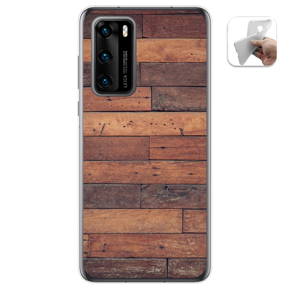 Funda Gel Tpu para Huawei P40 diseño Madera 03 Dibujos