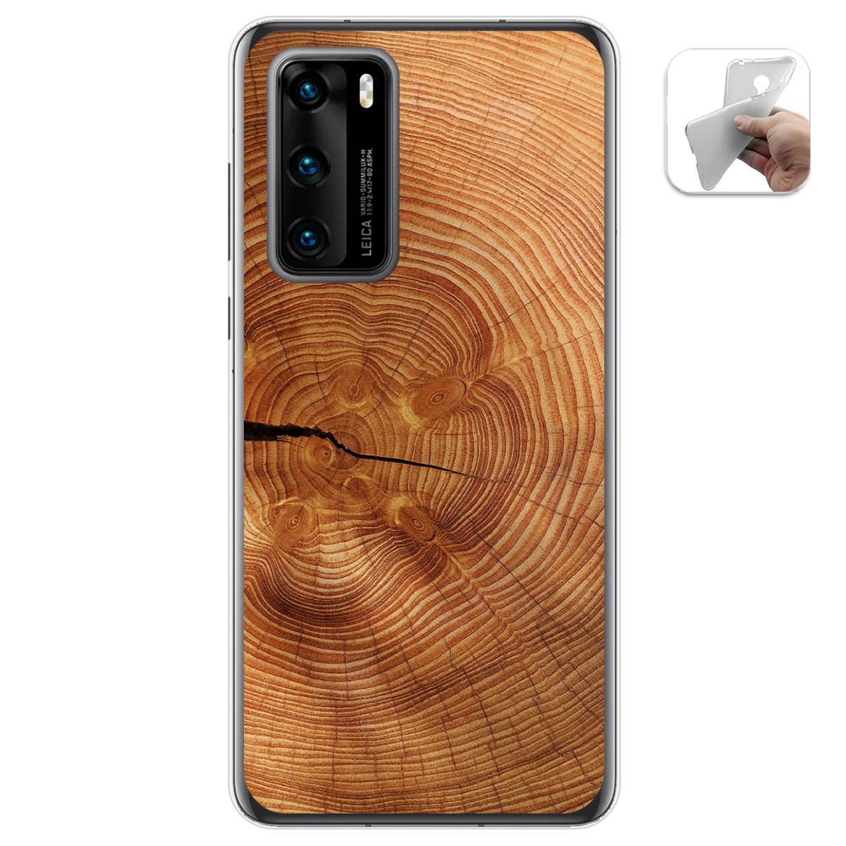 Funda Gel Tpu para Huawei P40 diseño Madera 04 Dibujos