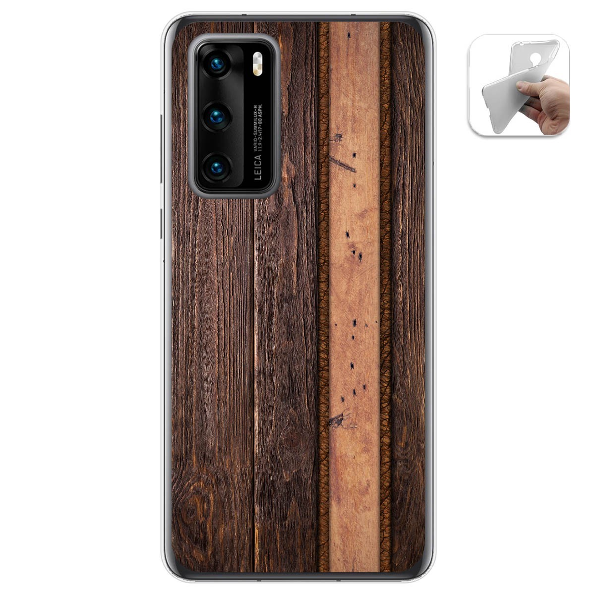 Funda Gel Tpu para Huawei P40 diseño Madera 05 Dibujos
