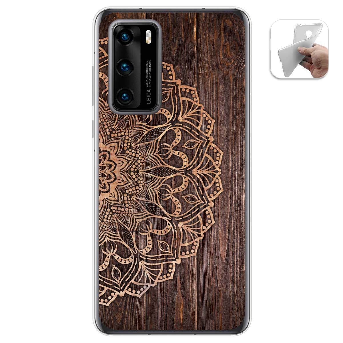 Funda Gel Tpu para Huawei P40 diseño Madera 06 Dibujos