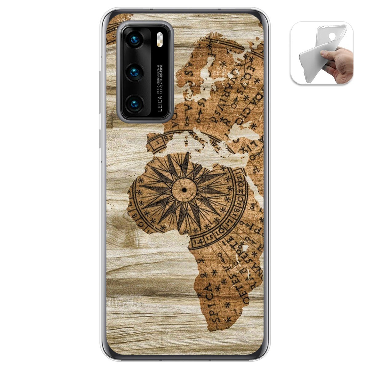 Funda Gel Tpu para Huawei P40 diseño Madera 07 Dibujos