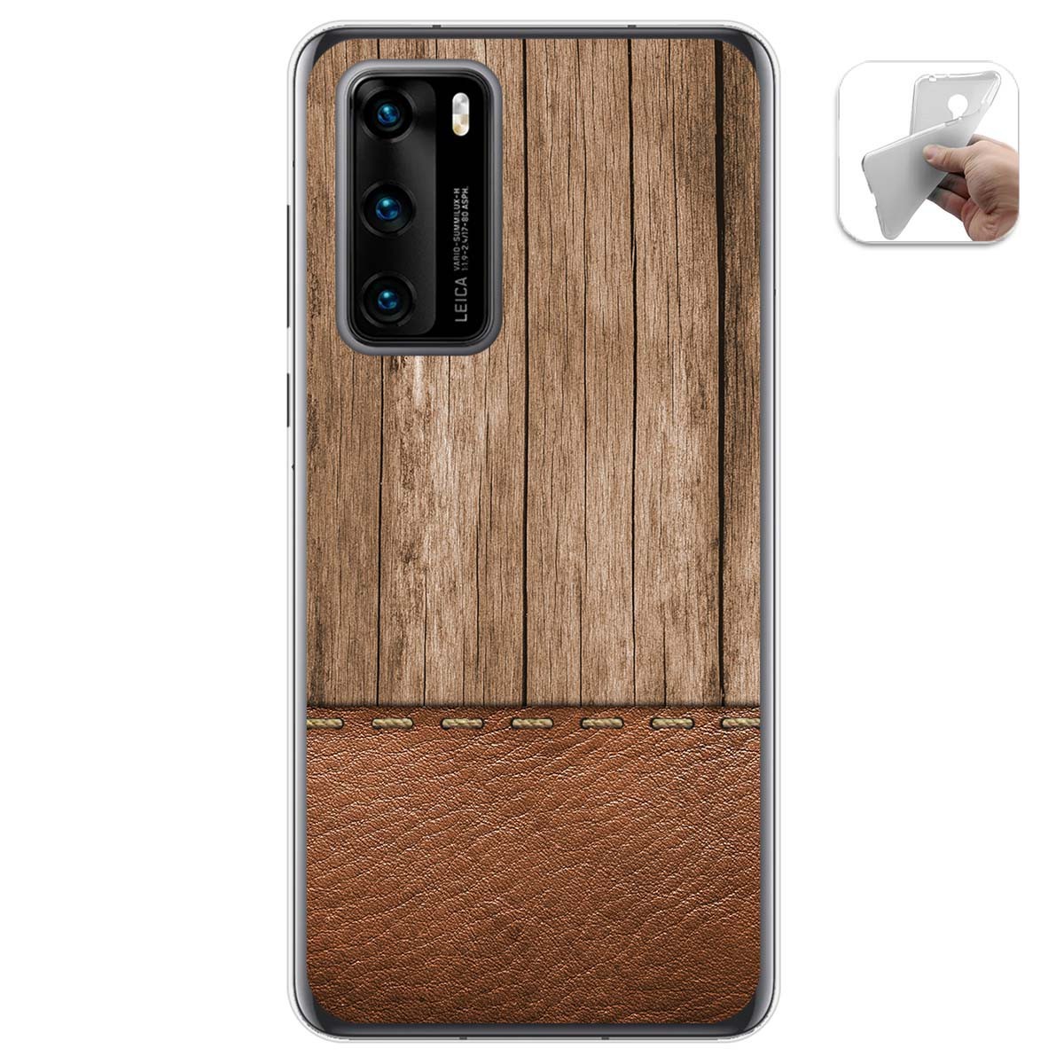 Funda Gel Tpu para Huawei P40 diseño Madera 09 Dibujos