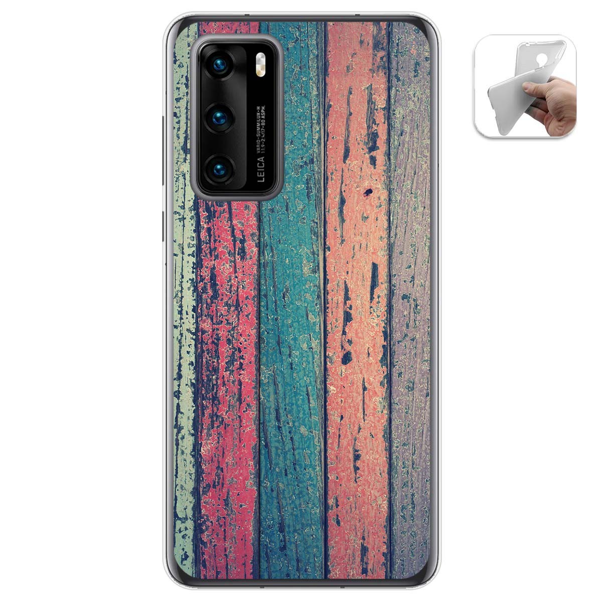 Funda Gel Tpu para Huawei P40 diseño Madera 10 Dibujos
