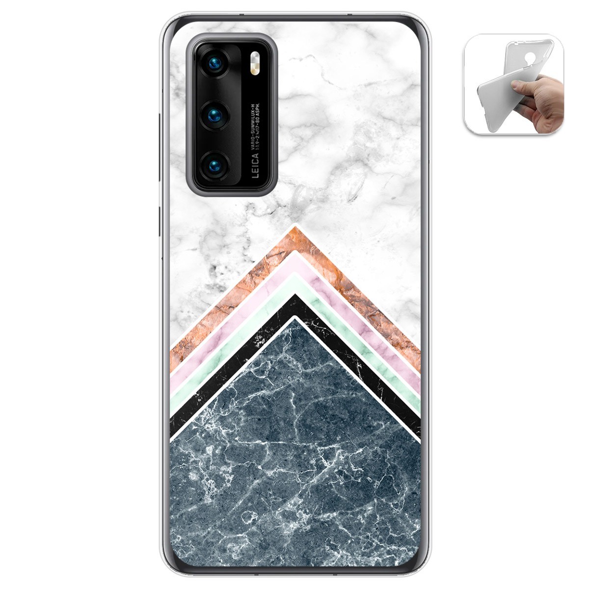 Funda Gel Tpu para Huawei P40 diseño Mármol 05 Dibujos
