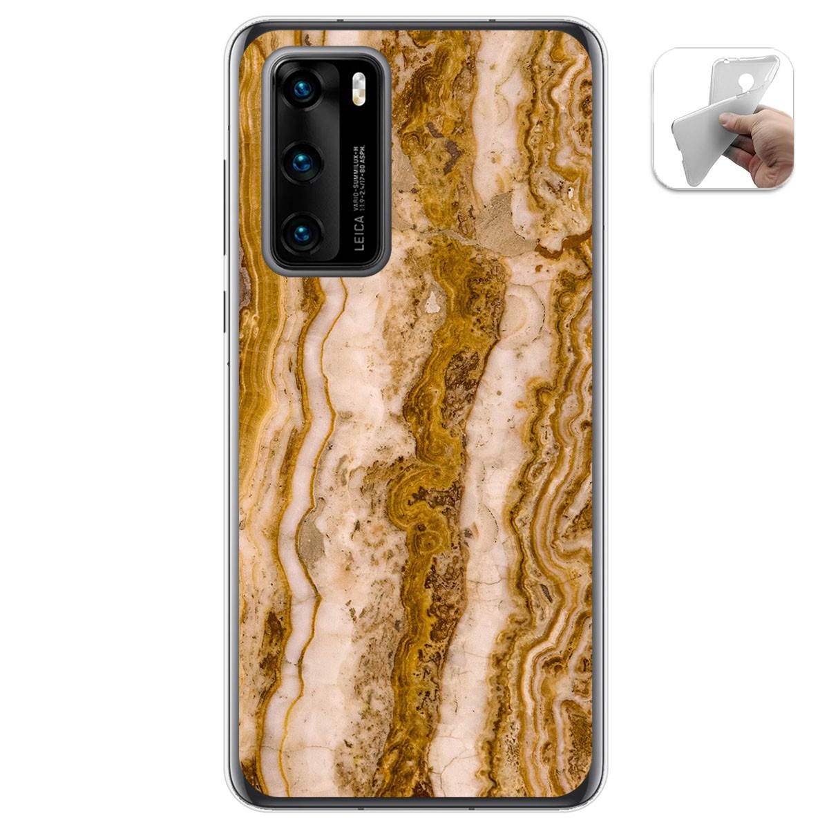 Funda Gel Tpu para Huawei P40 diseño Mármol 10 Dibujos