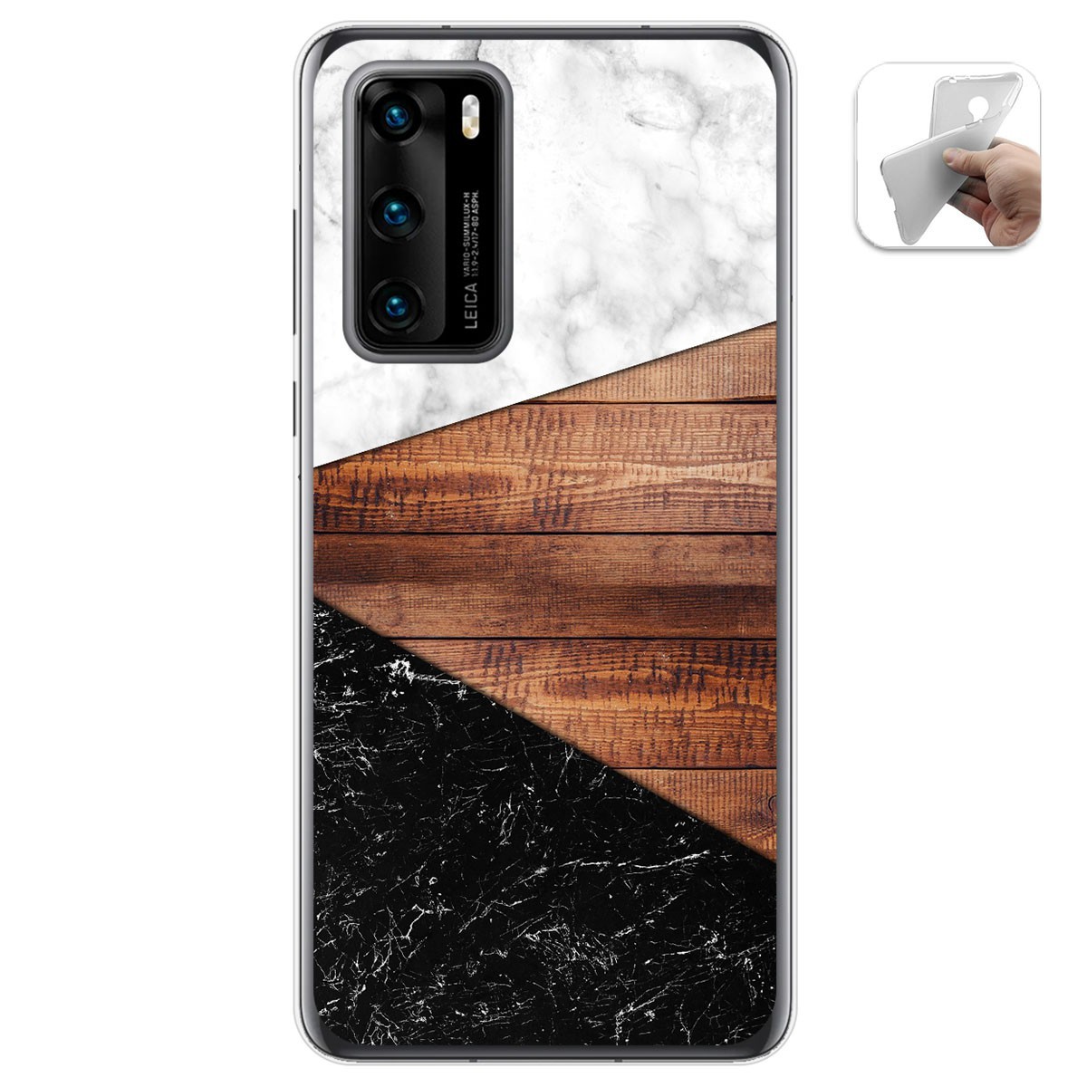 Funda Gel Tpu para Huawei P40 diseño Mármol 11 Dibujos