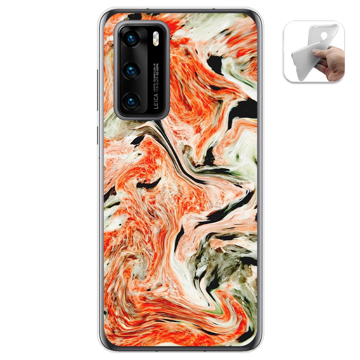 Funda Gel Tpu para Huawei P40 diseño Mármol 12 Dibujos