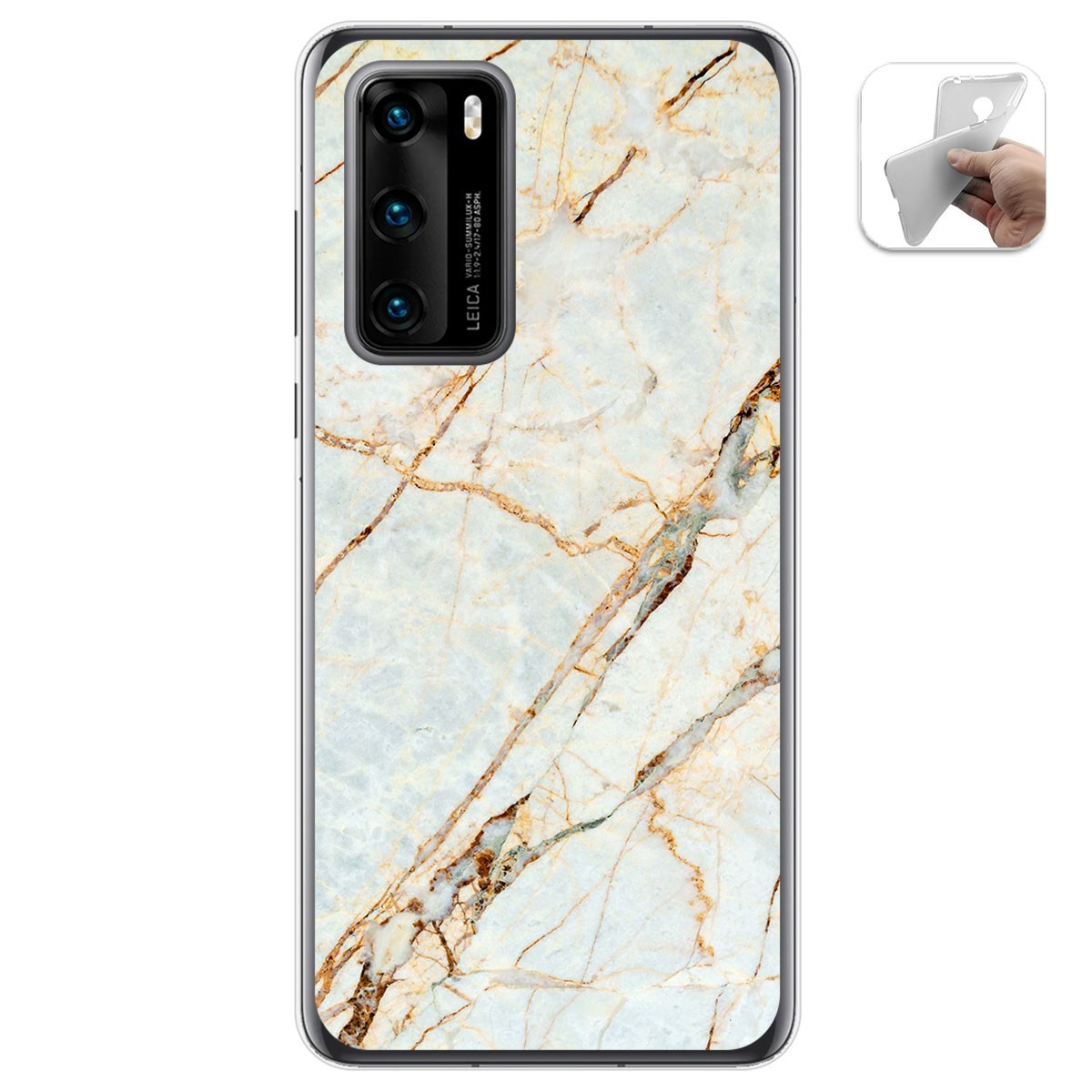 Funda Gel Tpu para Huawei P40 diseño Mármol 13 Dibujos