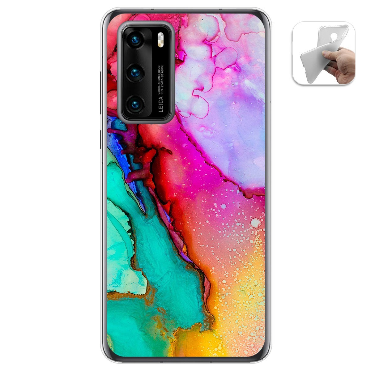 Funda Gel Tpu para Huawei P40 diseño Mármol 15 Dibujos