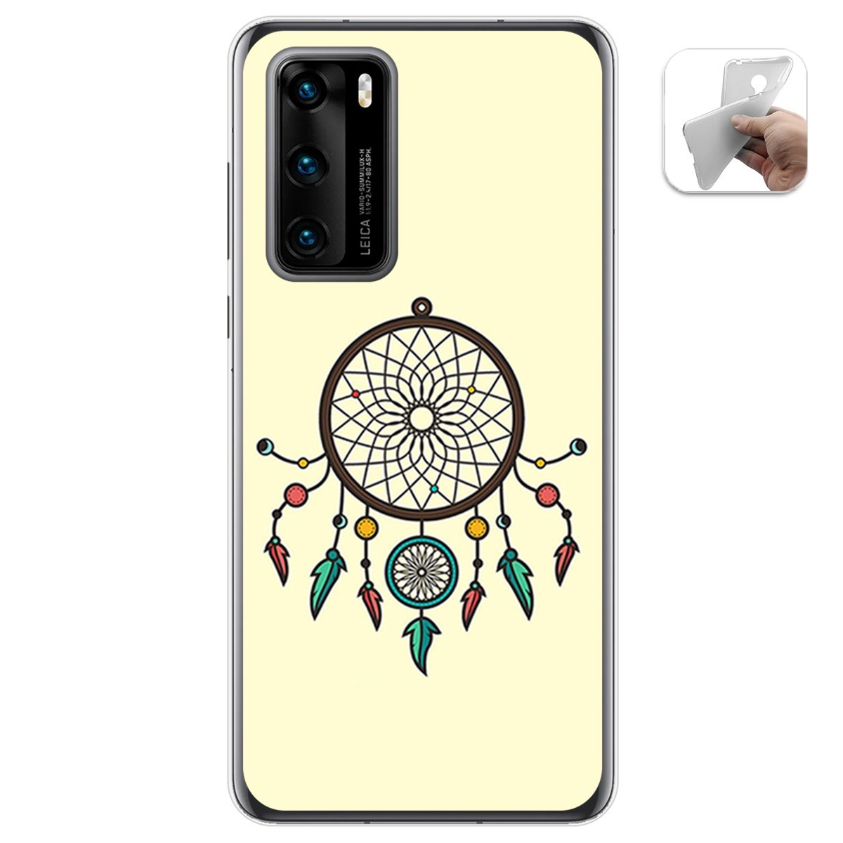 Funda Gel Tpu para Huawei P40 diseño Atrapasueños Dibujos