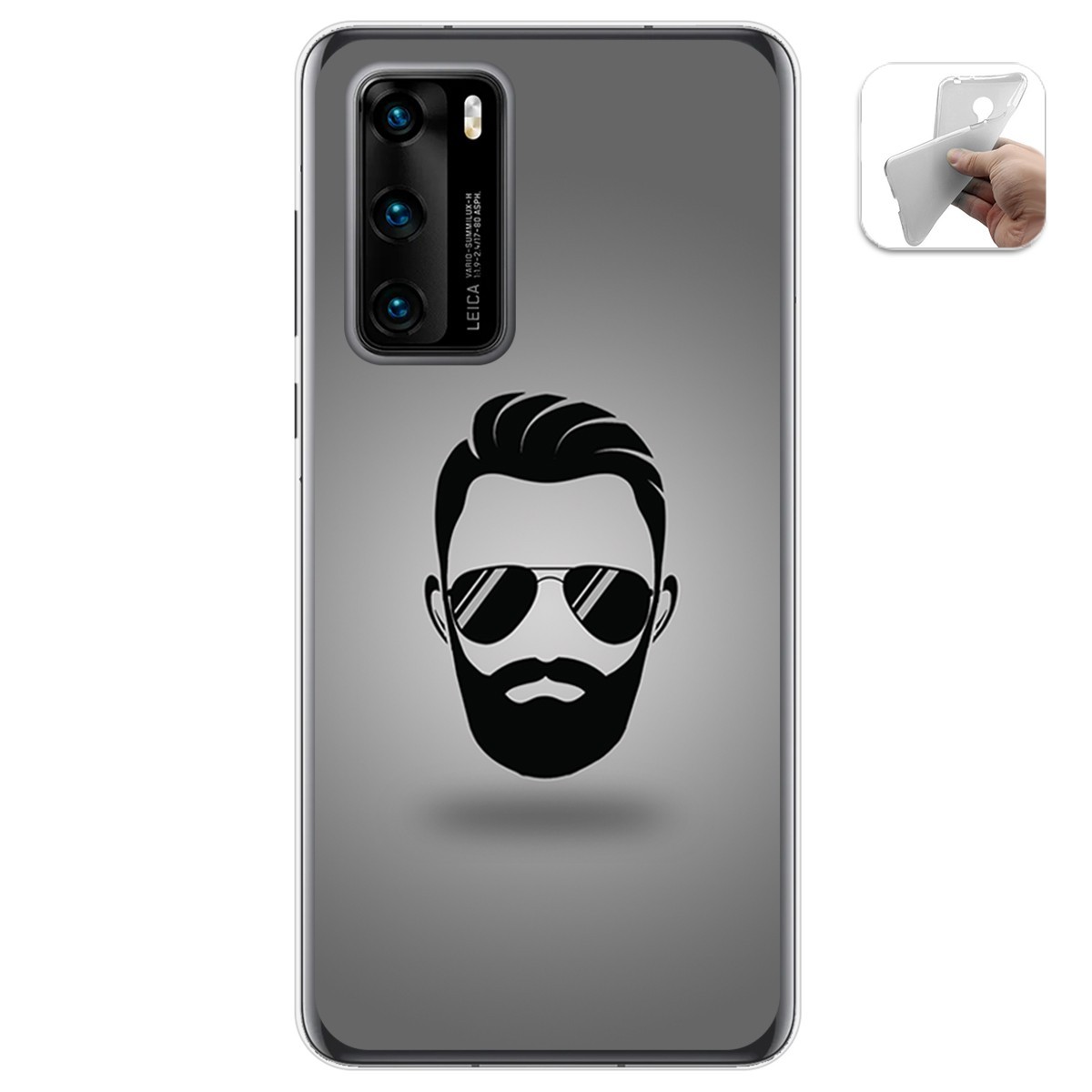 Funda Gel Tpu para Huawei P40 diseño Barba Dibujos