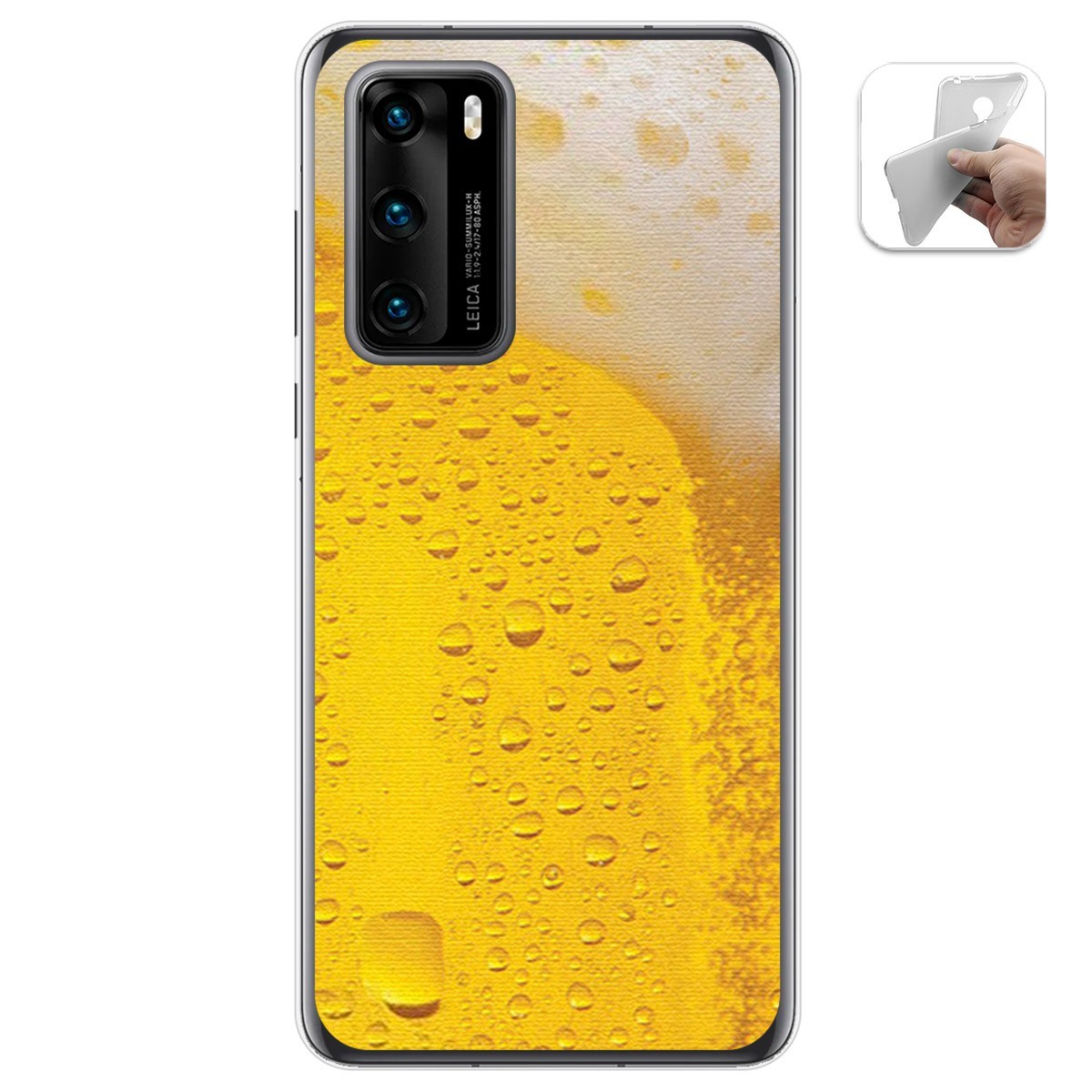 Funda Gel Tpu para Huawei P40 diseño Cerveza Dibujos