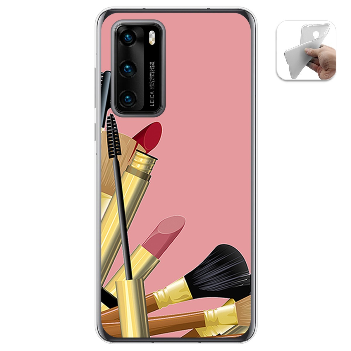 Funda Gel Tpu para Huawei P40 diseño Brochas Dibujos