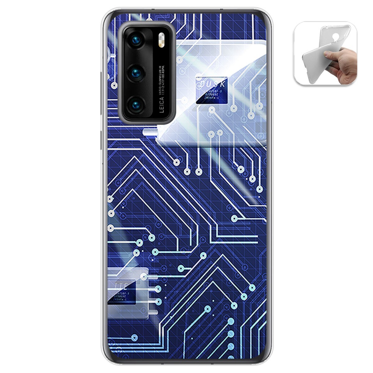 Funda Gel Tpu para Huawei P40 diseño Circuito Dibujos