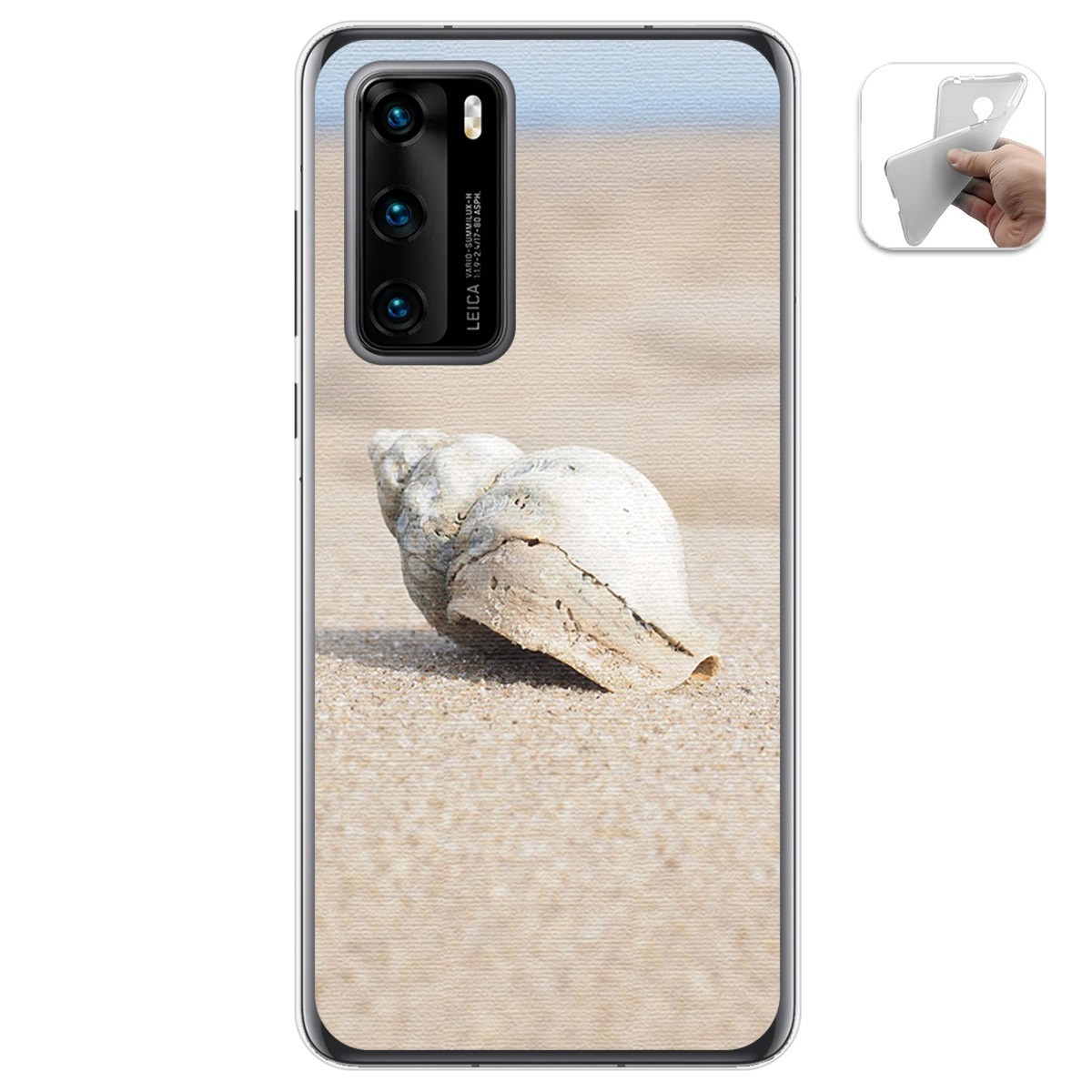 Funda Gel Tpu para Huawei P40 diseño Concha Dibujos