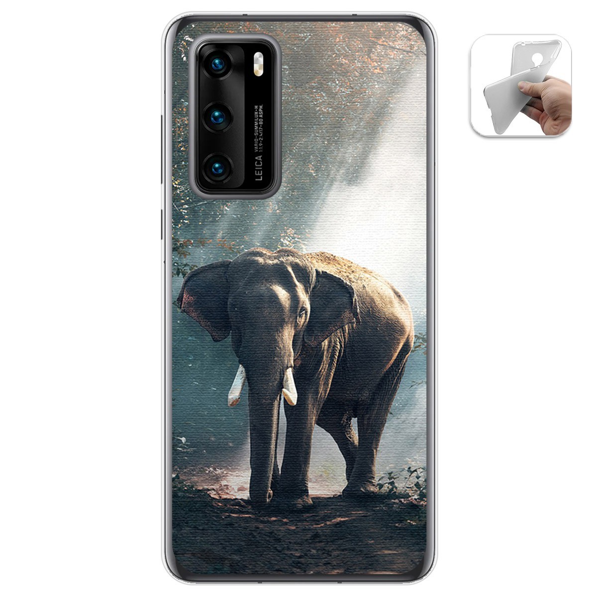 Funda Gel Tpu para Huawei P40 diseño Elefante Dibujos