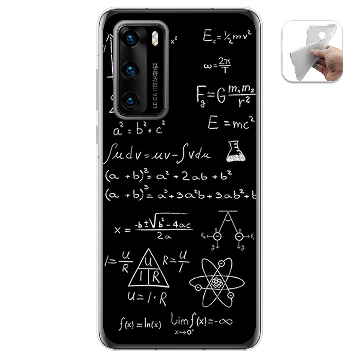 Funda Gel Tpu para Huawei P40 diseño Formulas Dibujos