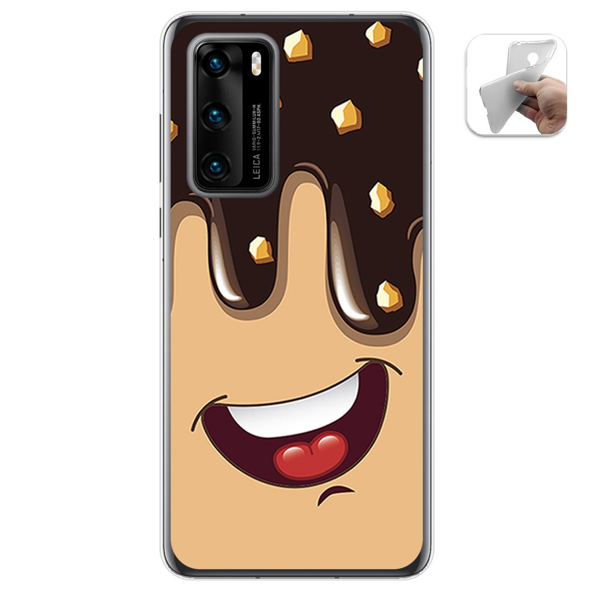 Funda Gel Tpu para Huawei P40 diseño Helado Chocolate Dibujos