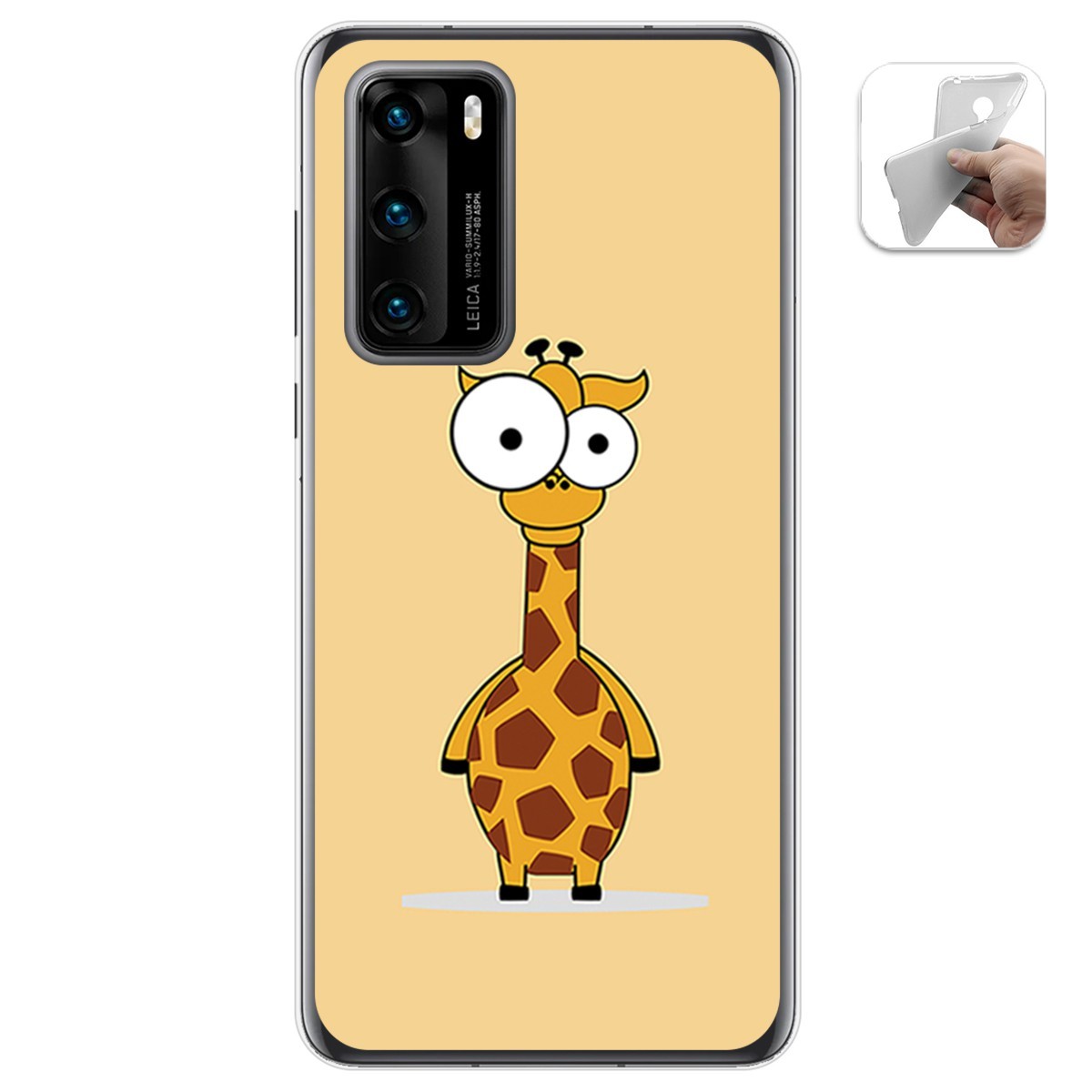 Funda Gel Tpu para Huawei P40 diseño Jirafa Dibujos