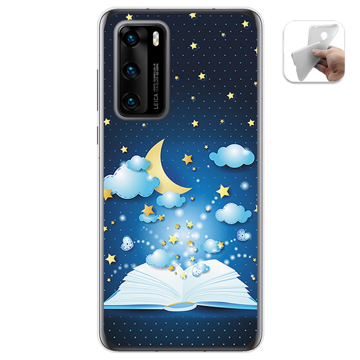 Funda Gel Tpu para Huawei P40 diseño Libro Cuentos Dibujos