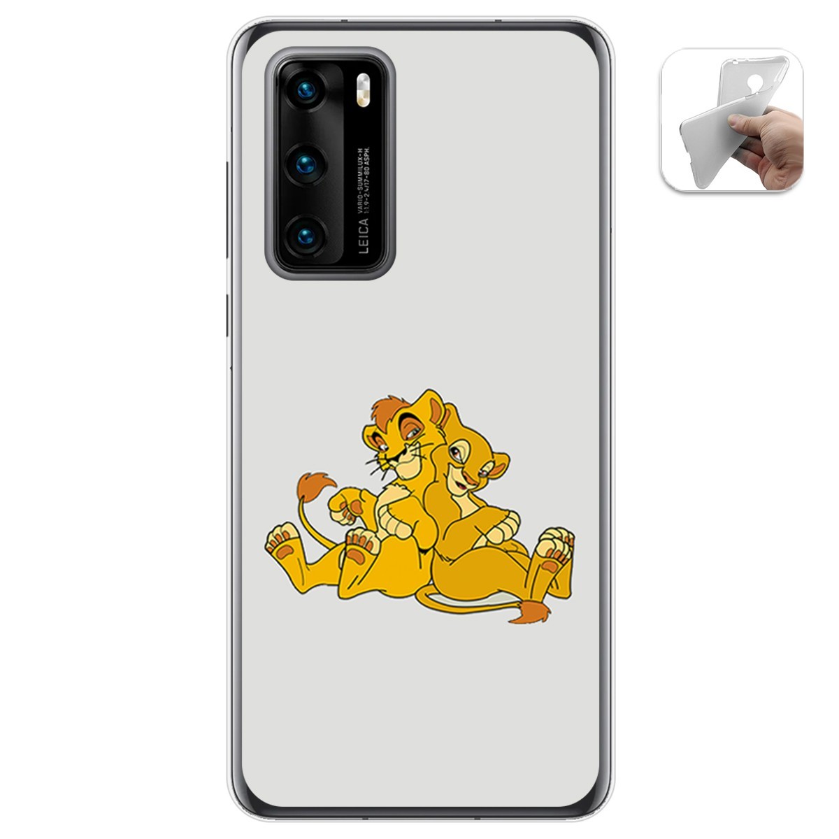 Funda Gel Tpu para Huawei P40 diseño Leones Dibujos