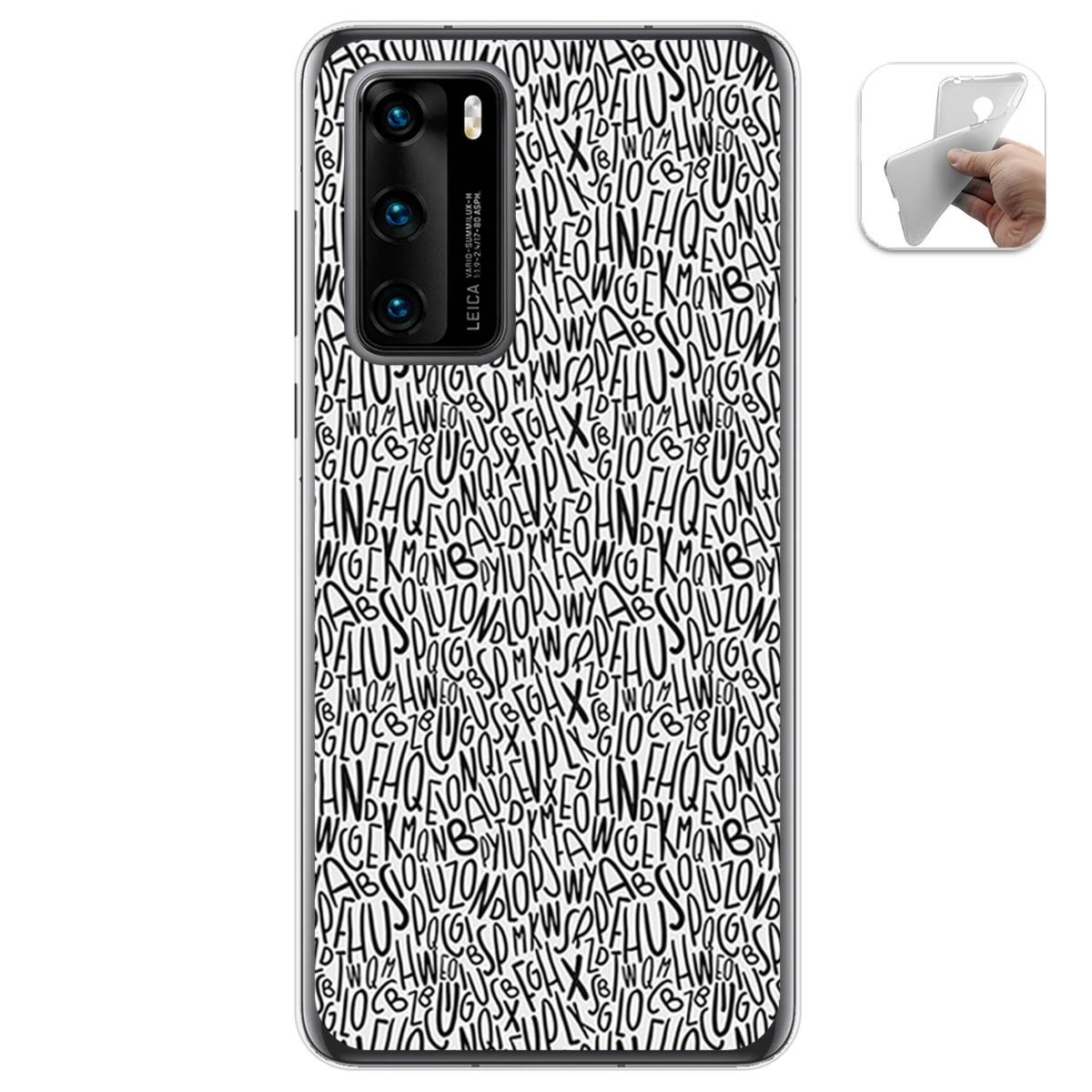Funda Gel Tpu para Huawei P40 diseño Letras Dibujos